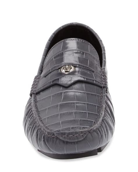 versace embossed weaving driving shoes|Versace driver's shoes.